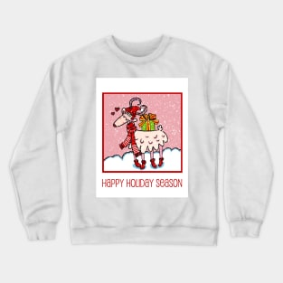 Christmas Season’s Greetings. Cute goat sending you a wish for a joyful holiday season in the snow Crewneck Sweatshirt